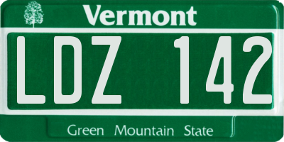 VT license plate LDZ142