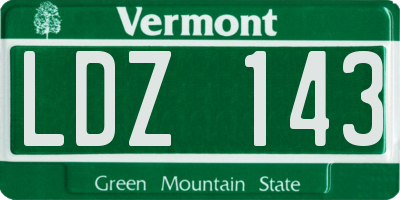 VT license plate LDZ143