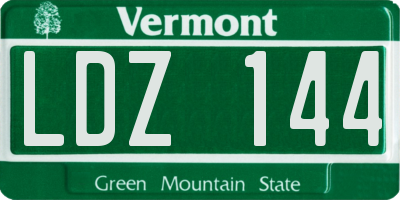 VT license plate LDZ144
