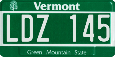 VT license plate LDZ145