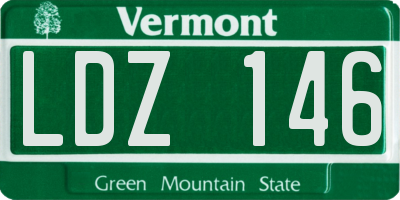 VT license plate LDZ146
