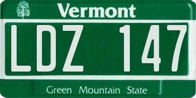 VT license plate LDZ147