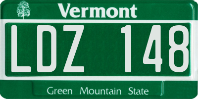 VT license plate LDZ148