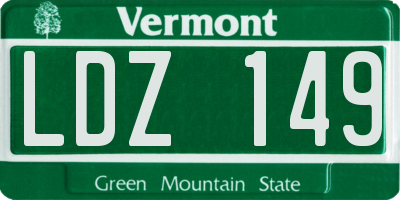 VT license plate LDZ149