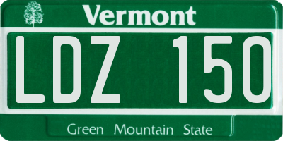 VT license plate LDZ150