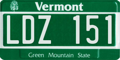 VT license plate LDZ151