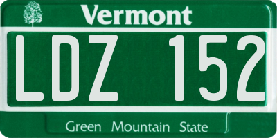 VT license plate LDZ152