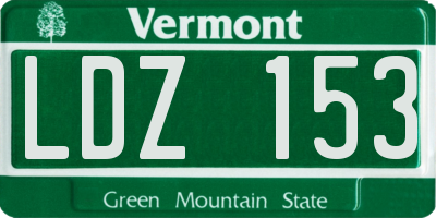 VT license plate LDZ153