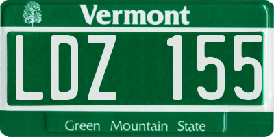 VT license plate LDZ155