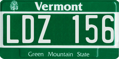 VT license plate LDZ156