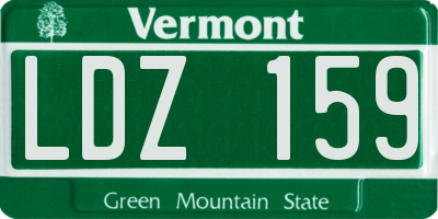 VT license plate LDZ159