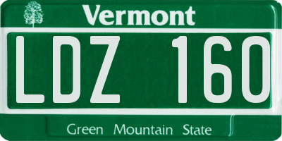 VT license plate LDZ160