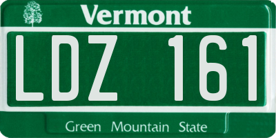 VT license plate LDZ161