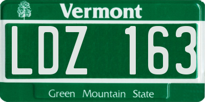 VT license plate LDZ163