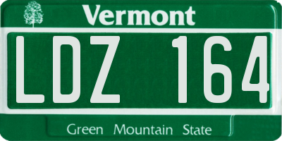 VT license plate LDZ164