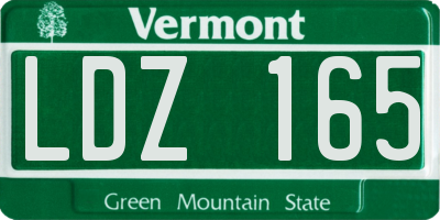 VT license plate LDZ165
