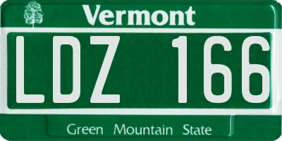 VT license plate LDZ166