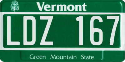 VT license plate LDZ167