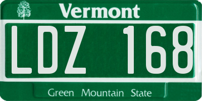 VT license plate LDZ168