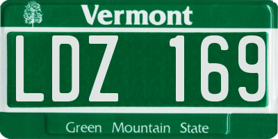 VT license plate LDZ169