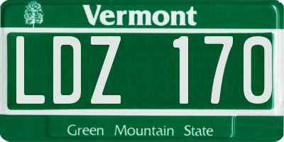 VT license plate LDZ170