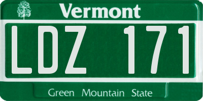 VT license plate LDZ171