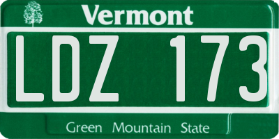 VT license plate LDZ173