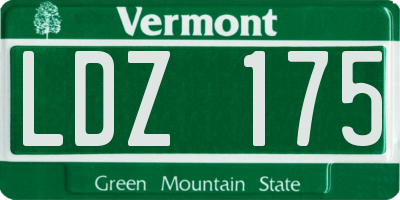 VT license plate LDZ175