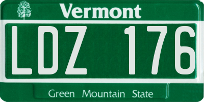 VT license plate LDZ176