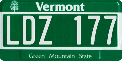 VT license plate LDZ177