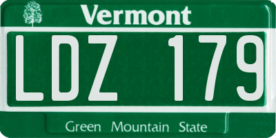 VT license plate LDZ179