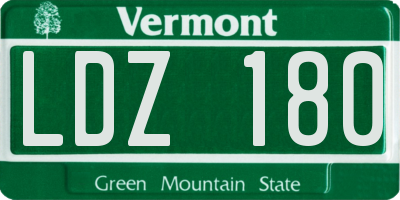 VT license plate LDZ180