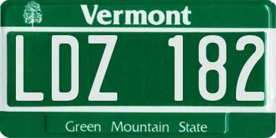 VT license plate LDZ182