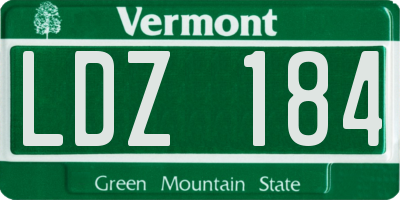 VT license plate LDZ184