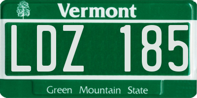 VT license plate LDZ185