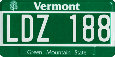 VT license plate LDZ188