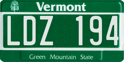 VT license plate LDZ194