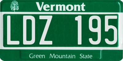 VT license plate LDZ195