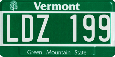 VT license plate LDZ199
