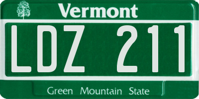 VT license plate LDZ211