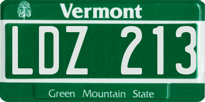 VT license plate LDZ213