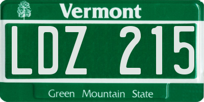 VT license plate LDZ215