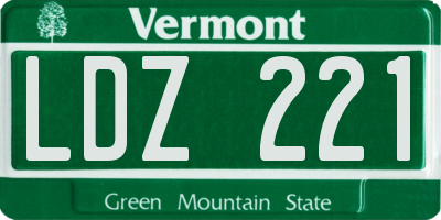 VT license plate LDZ221