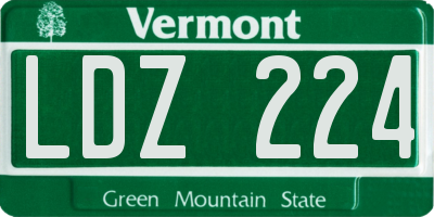 VT license plate LDZ224