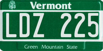 VT license plate LDZ225