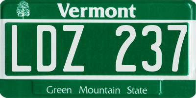 VT license plate LDZ237