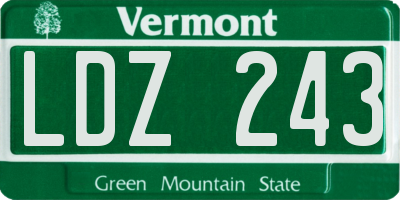 VT license plate LDZ243