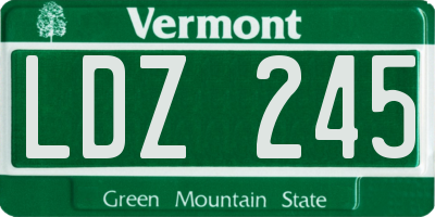 VT license plate LDZ245