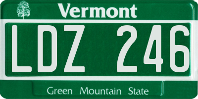 VT license plate LDZ246