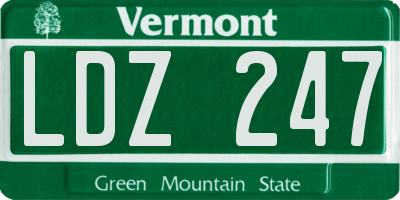 VT license plate LDZ247